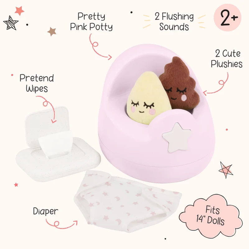 Puppen-Töpfchen - Töpfchen-Set mit Zubehör, Rosa