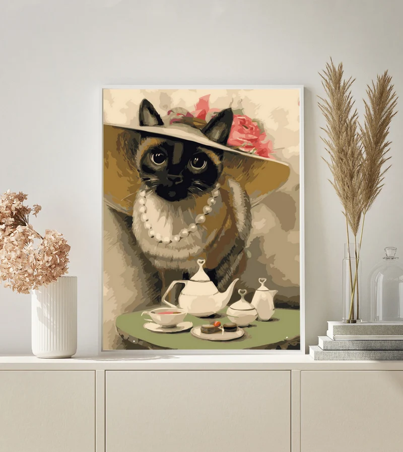 MALEN NACH ZAHLEN | KATZE MIT HUT