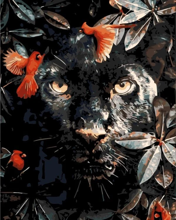 MALEN NACH ZAHLEN | SCHWARZER PANTHER