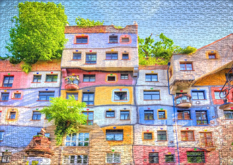 Puzzle 1000 Teile "Hundertwasser-Haus"