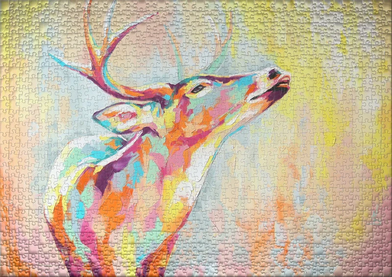 Puzzle 1000 Teile "Bunter Hirsch"