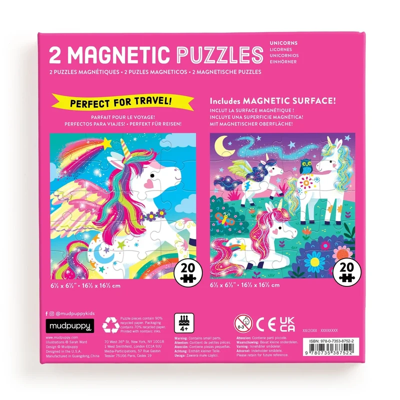 2 Magnetic Puzzles - Unicorn Dreams
