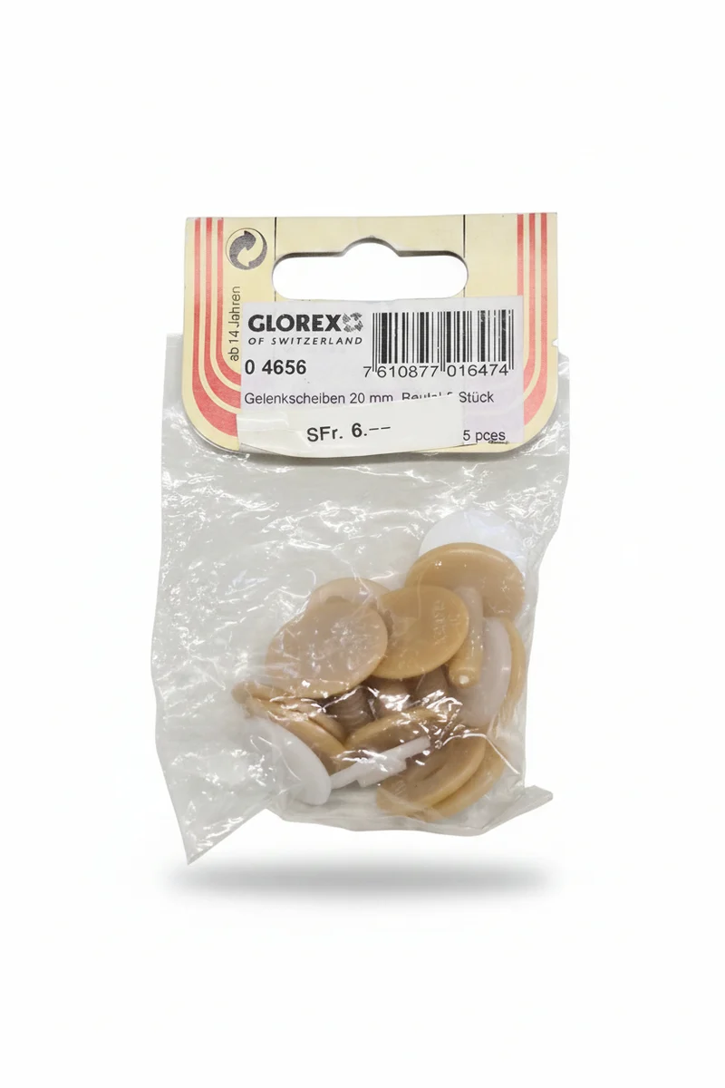 Glorex Teddybär Gelenkscheiben 20mm – 5er Pack