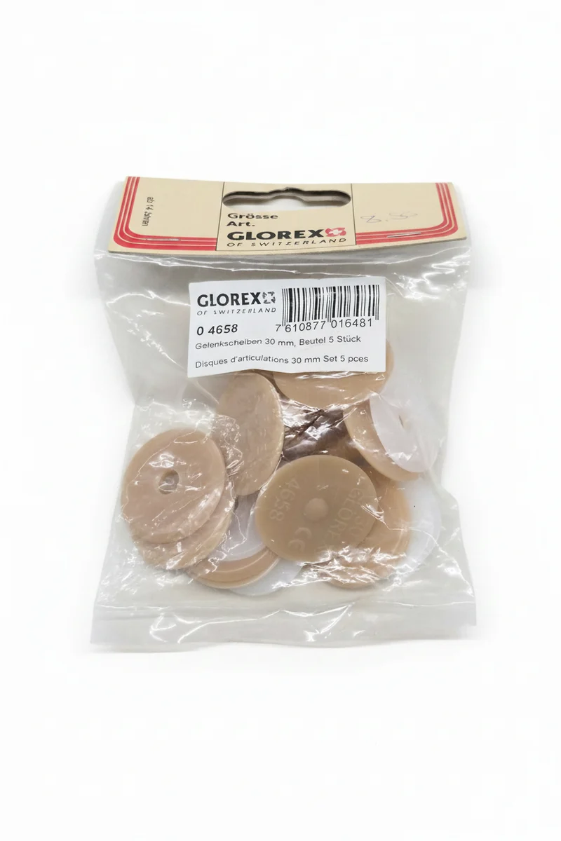 Glorex Teddybär Gelenkscheiben 30mm – 5er Pack