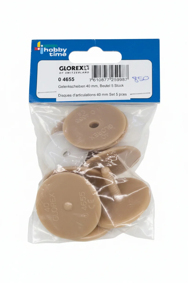 Glorex Teddybär Gelenkscheiben 40mm – 5er Pack