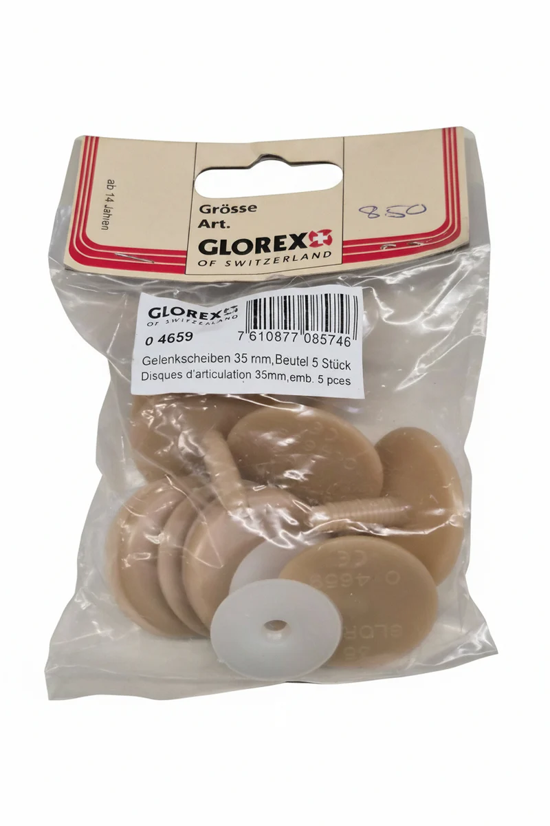 Glorex Teddybär Gelenkscheiben 35mm – 5er Pack
