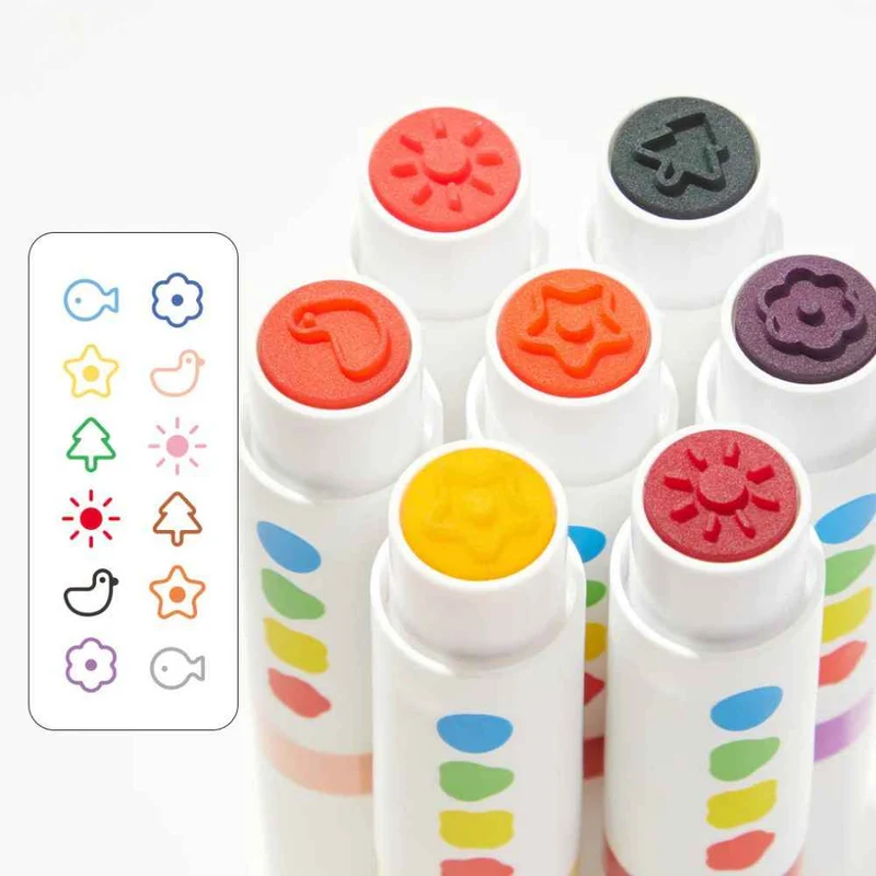 Abwaschbare Marker mit runder Spitze – 6 Farben