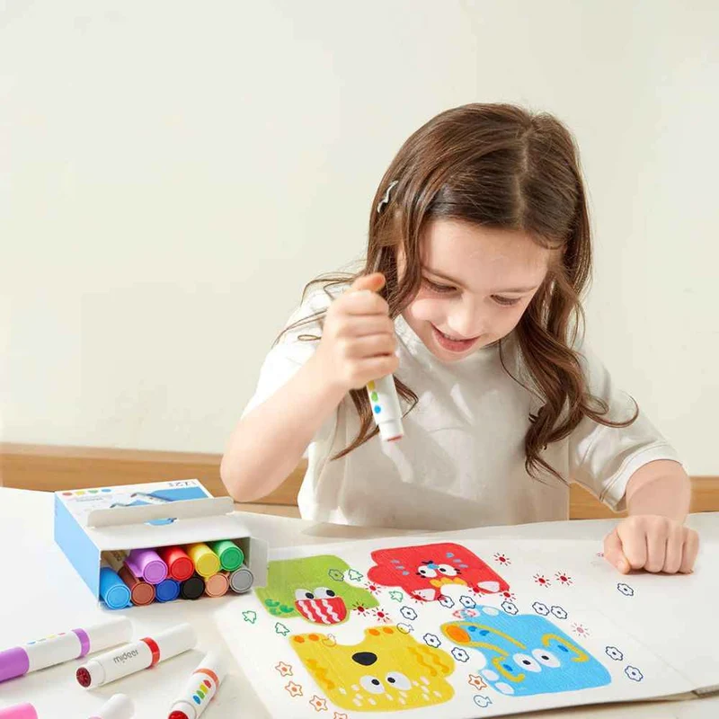 Abwaschbare Marker mit runder Spitze – 6 Farben