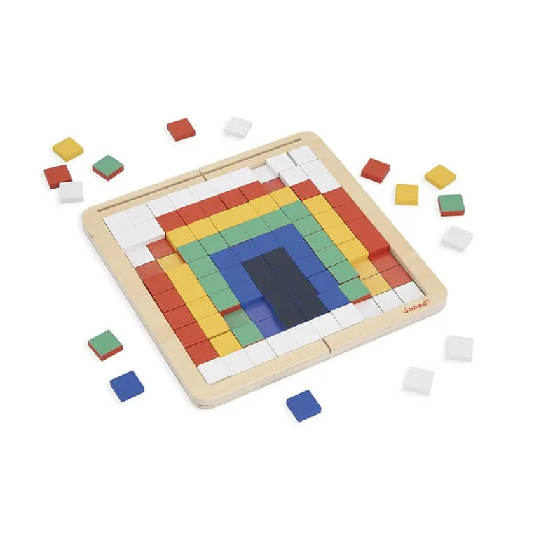 Holzpuzzle Mosaik Pixel – Symmetrie und Codierung 4in1 5+