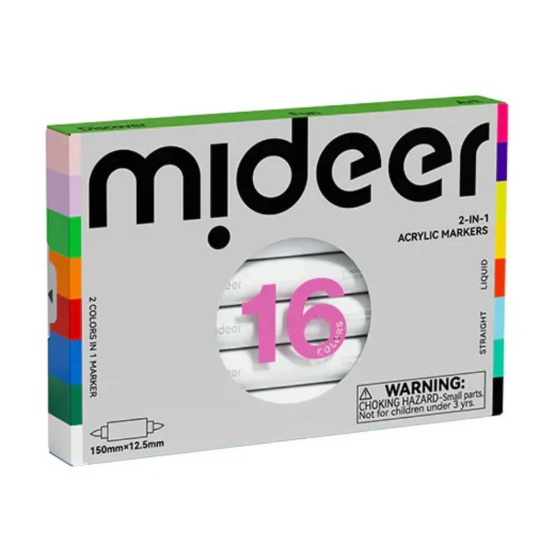 Doppelseitige Acrylmarker 2in1 – 16 Farben