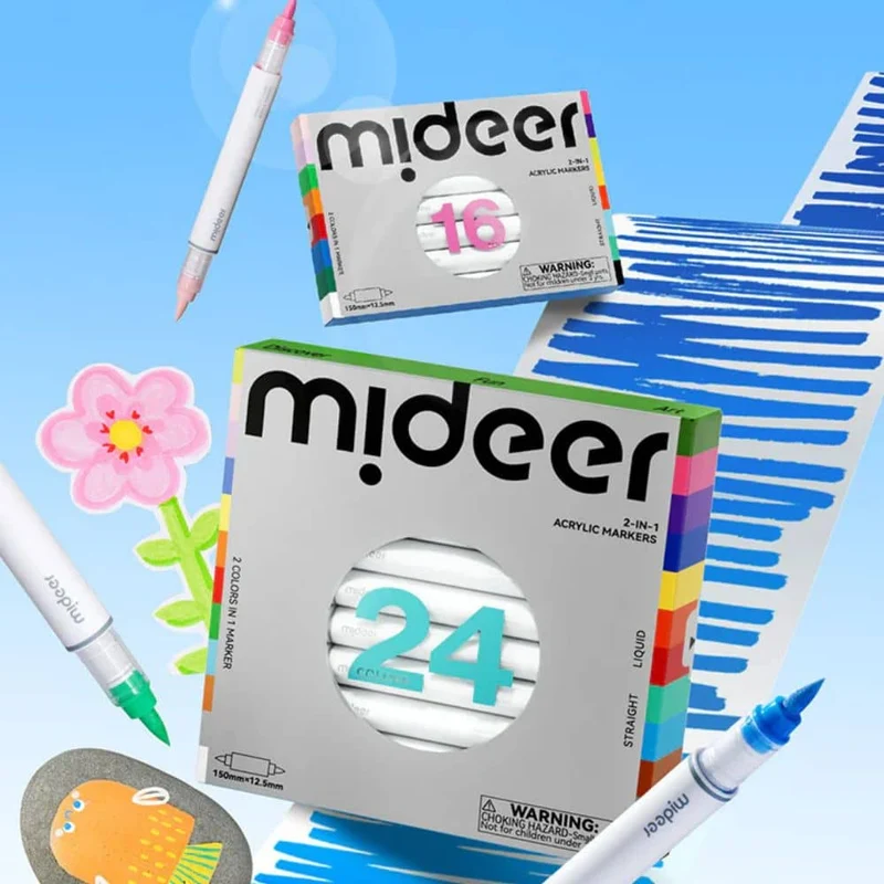 Doppelseitige Acrylmarker 2in1 – 24 Farben