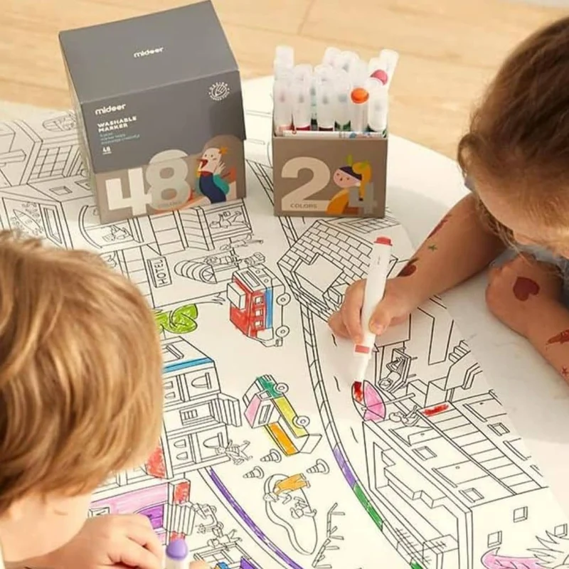 Abwaschbare Marker mit klassischer Spitze – 48 Farben