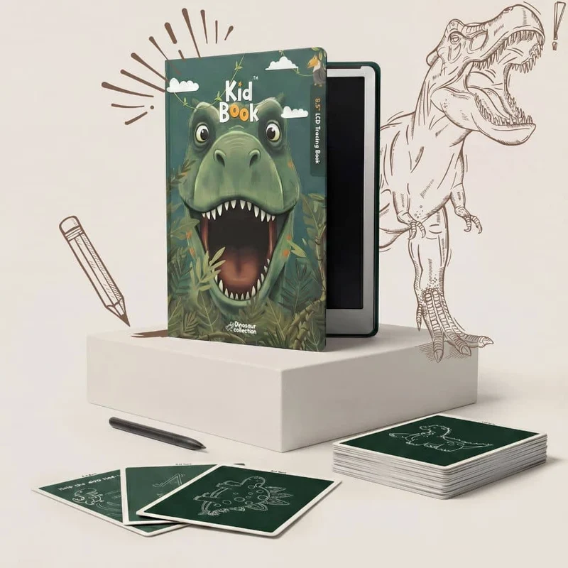 Grafiktablett mit Arbeitsblättern zum Zeichnen KidBook – Dino