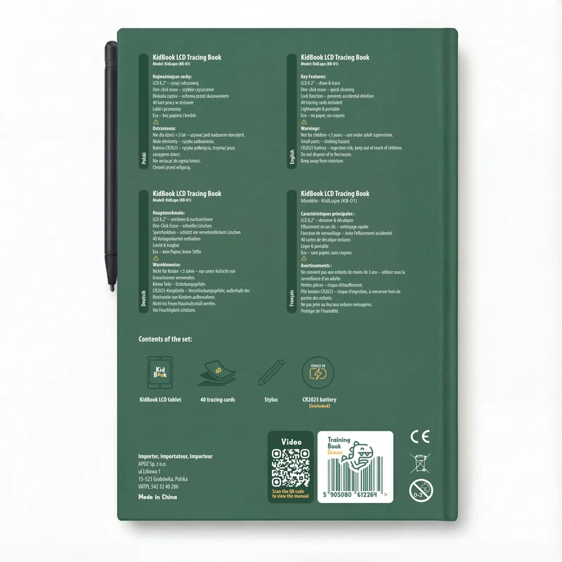 Grafiktablett mit Arbeitsblättern zum Zeichnen KidBook – Dino