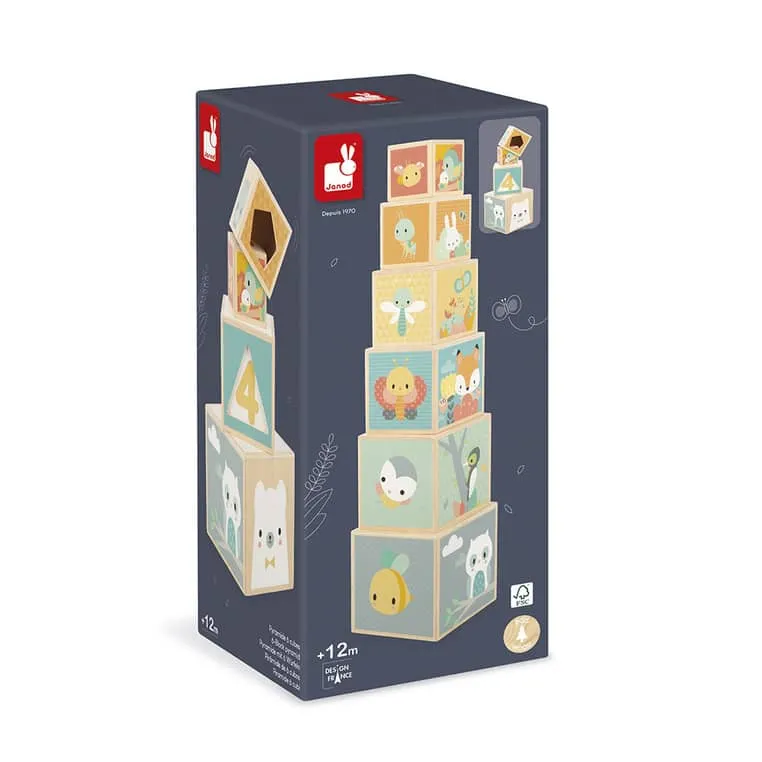 Holzpyramide, 6 Teile – Pure