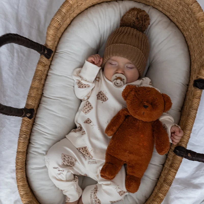 Brummender Teddybär mit Lampe Organic 2.0 – Caramel