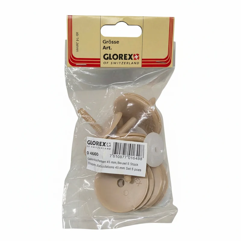 Glorex Teddybär Gelenkscheiben 45mm – 5er Pack