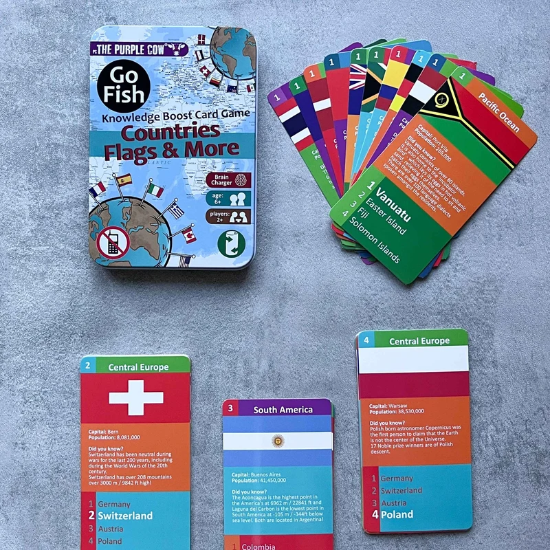 Reisekartenspiel Quartett – Go Fish Länder, Flaggen