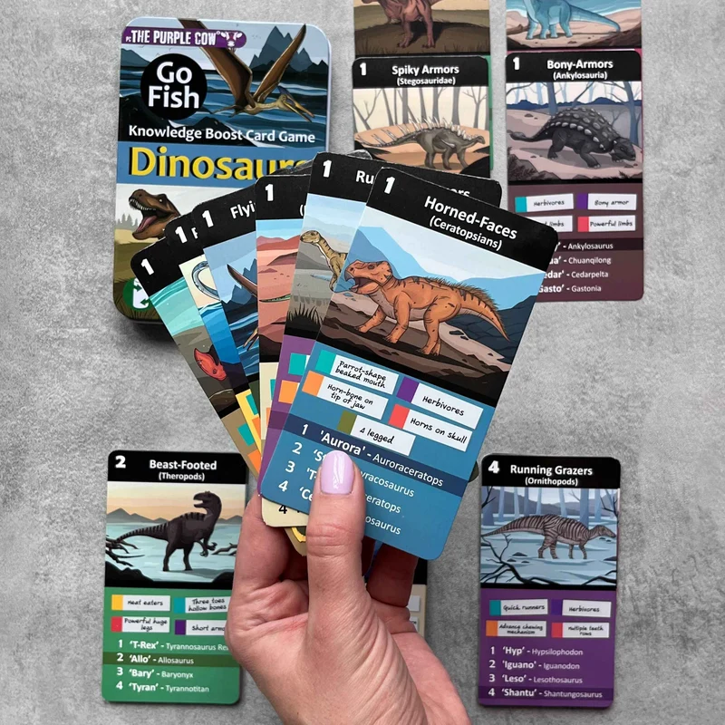 Reisekartenspiel Quartett – Go Fish Dinosaurier