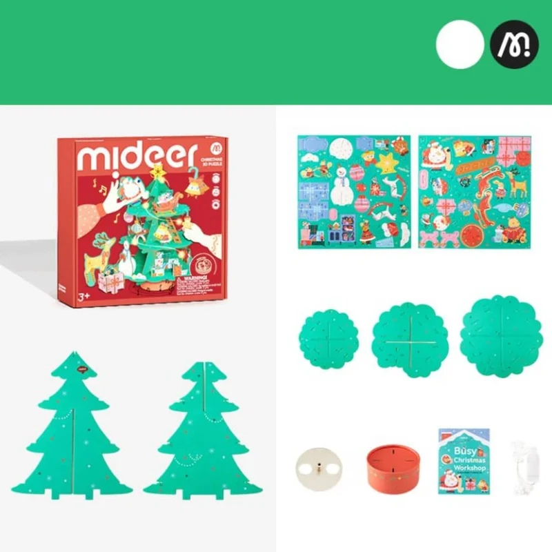 3D-Weihnachtspuzzle mit Drehmechanismus und Spieluhr