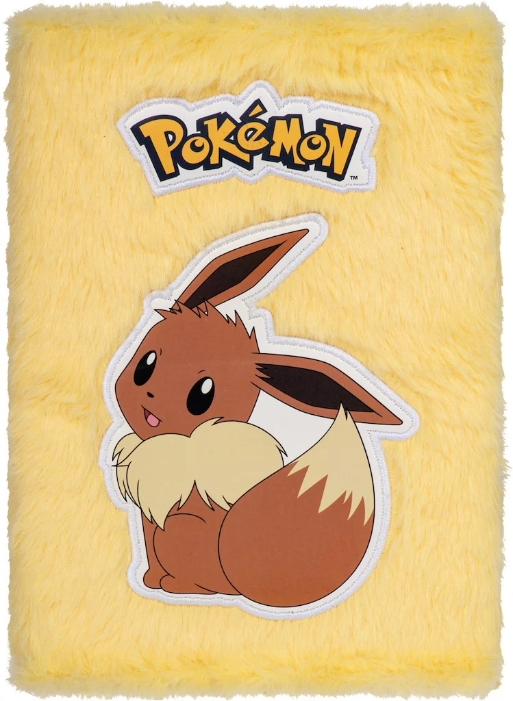 Pokémon A5 Plush Evoli Notebook Gelb – Flauschiges Notizbuch