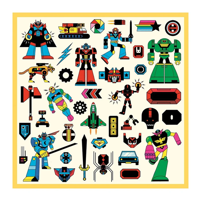 Djeco Sticker metallic Roboter
