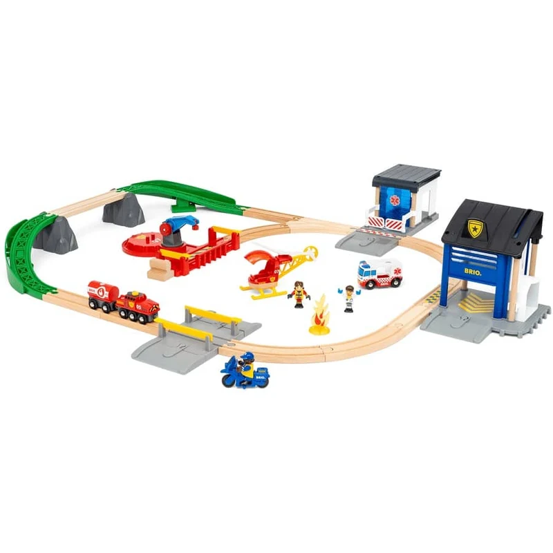 Deluxe-Eisenbahnset – Feuerwehr und Polizei