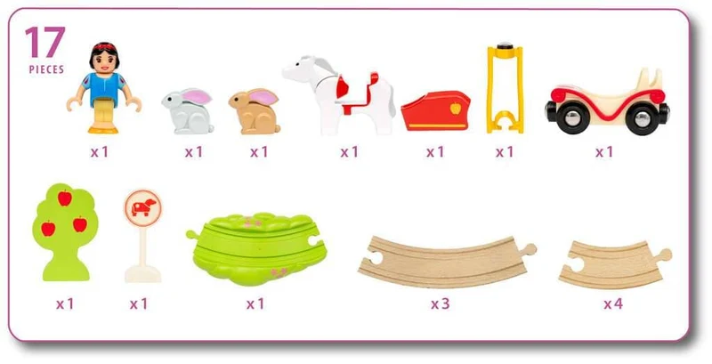 Holzschlitten Disney – Schneewittchen und die Tiere