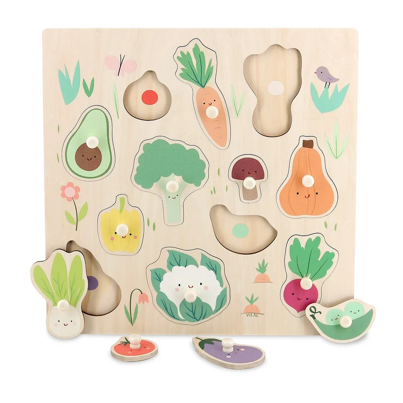 Holzpuzzle – Gemüse aus dem Garten