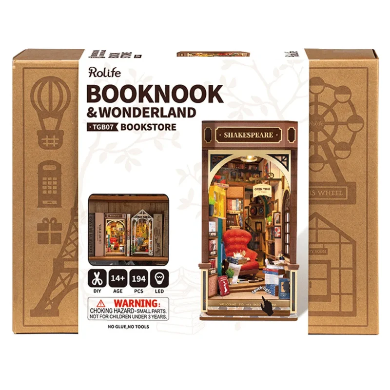Rolife TGB07 - Bookstore Bücherecken - Diorama - 3D Holzpuzzle