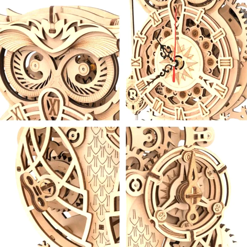 ROKR - - Eulen - Uhr - mechanisches Holzmodell