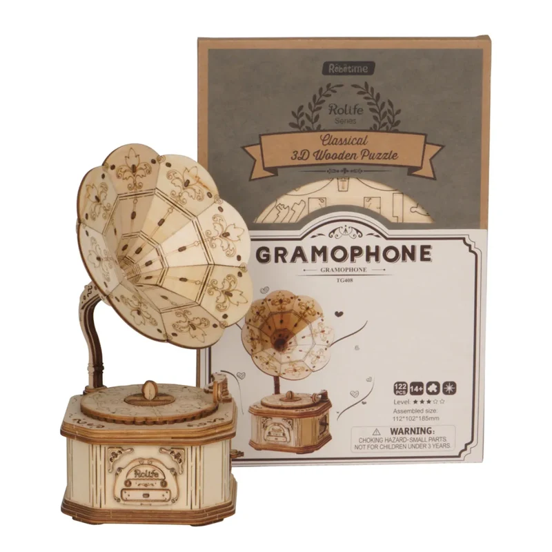 Rolife TG408 - Grammophon - 3D Holzbausatz
