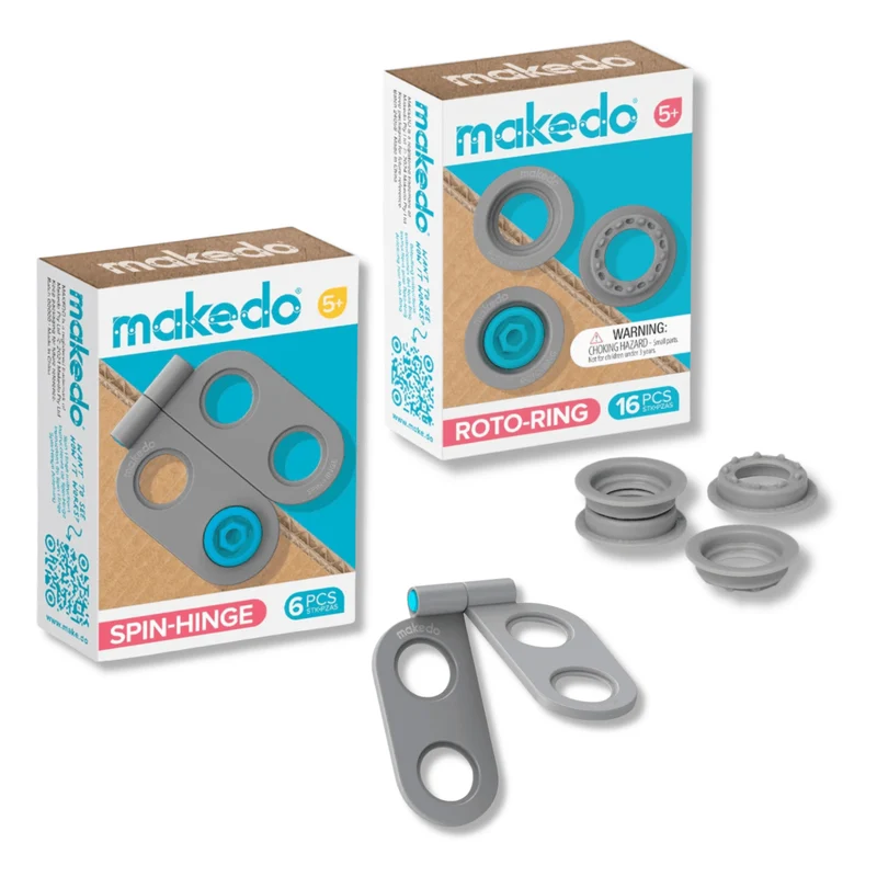 Set: 16 Stück Roto-Ring-Drehringe und 6 Stück Spin-Hinge-Scharniere