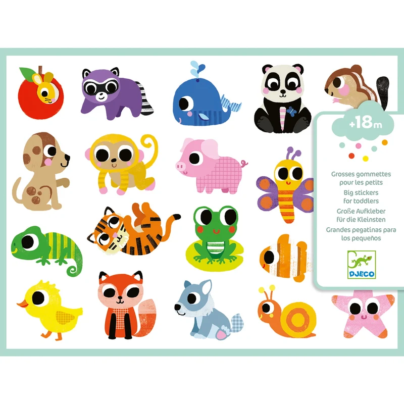 Set mit 100 Aufklebern – Kleine Tiere