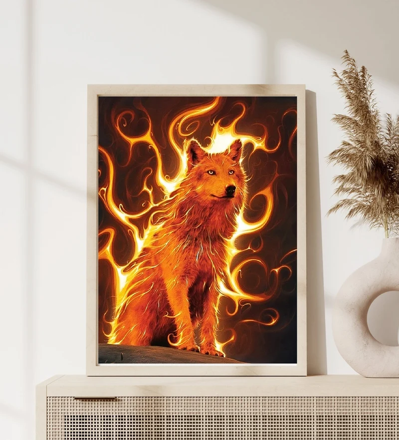 DIAMOND PAINTING | FEUER WOLF