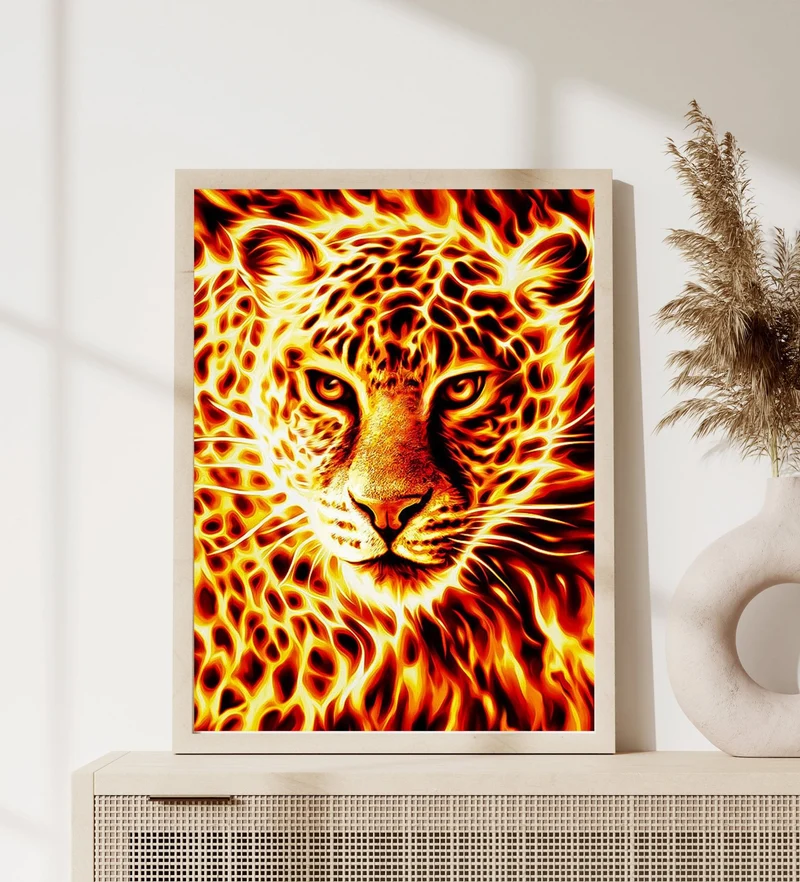 DIAMOND PAINTING | FEUER LEOPARD