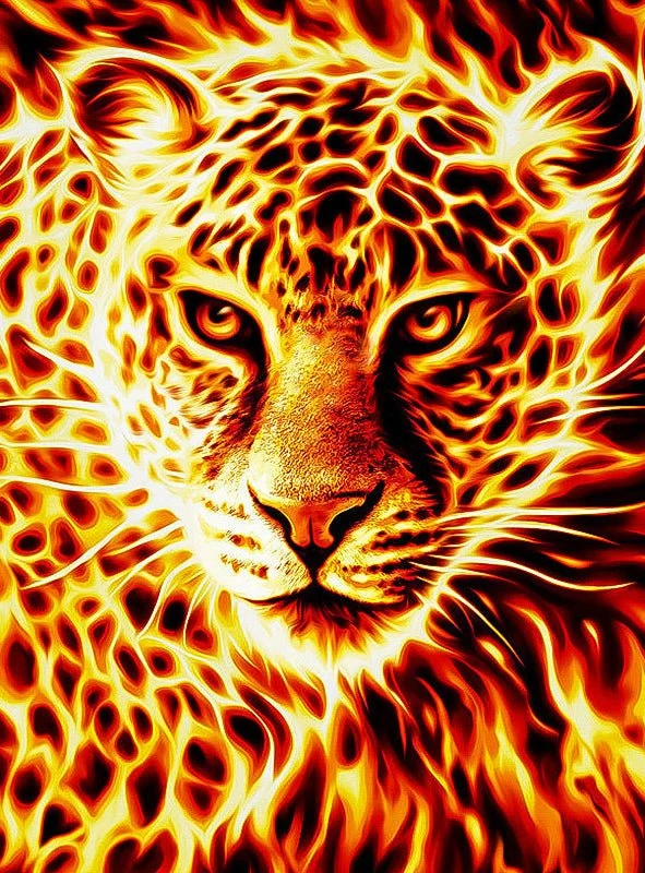 DIAMOND PAINTING | FEUER LEOPARD