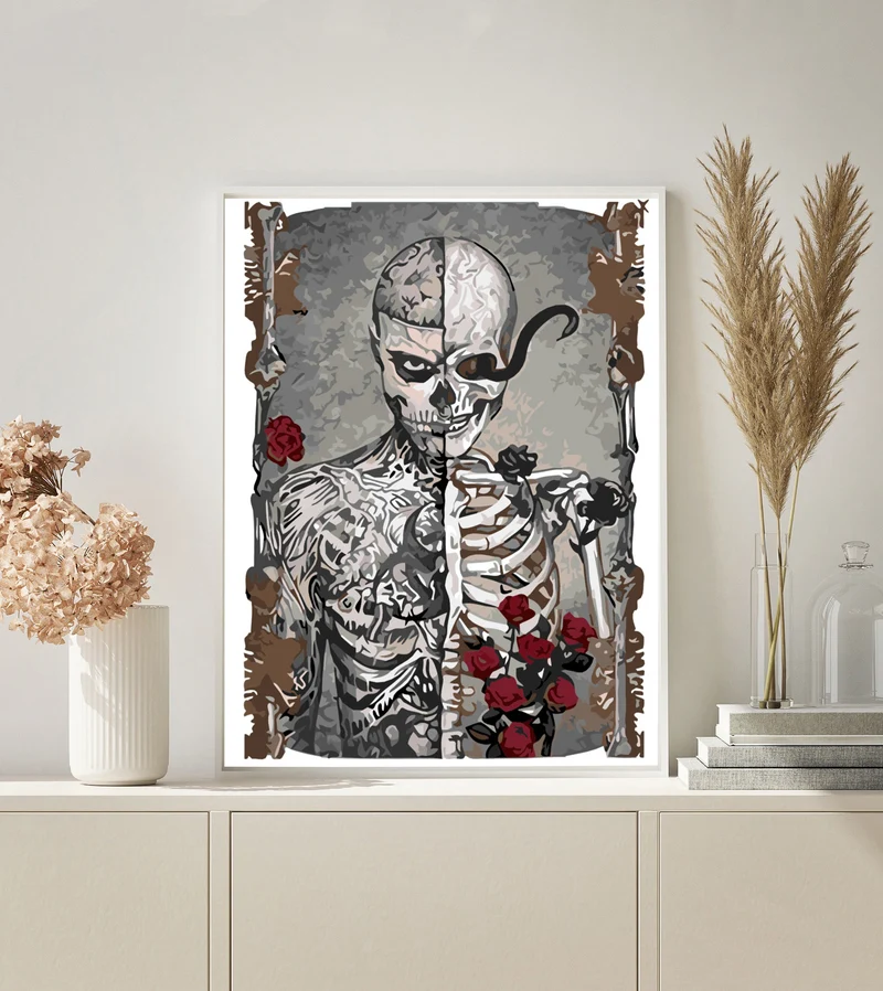 MALEN NACH ZAHLEN | TOTENKOPF SKELETT