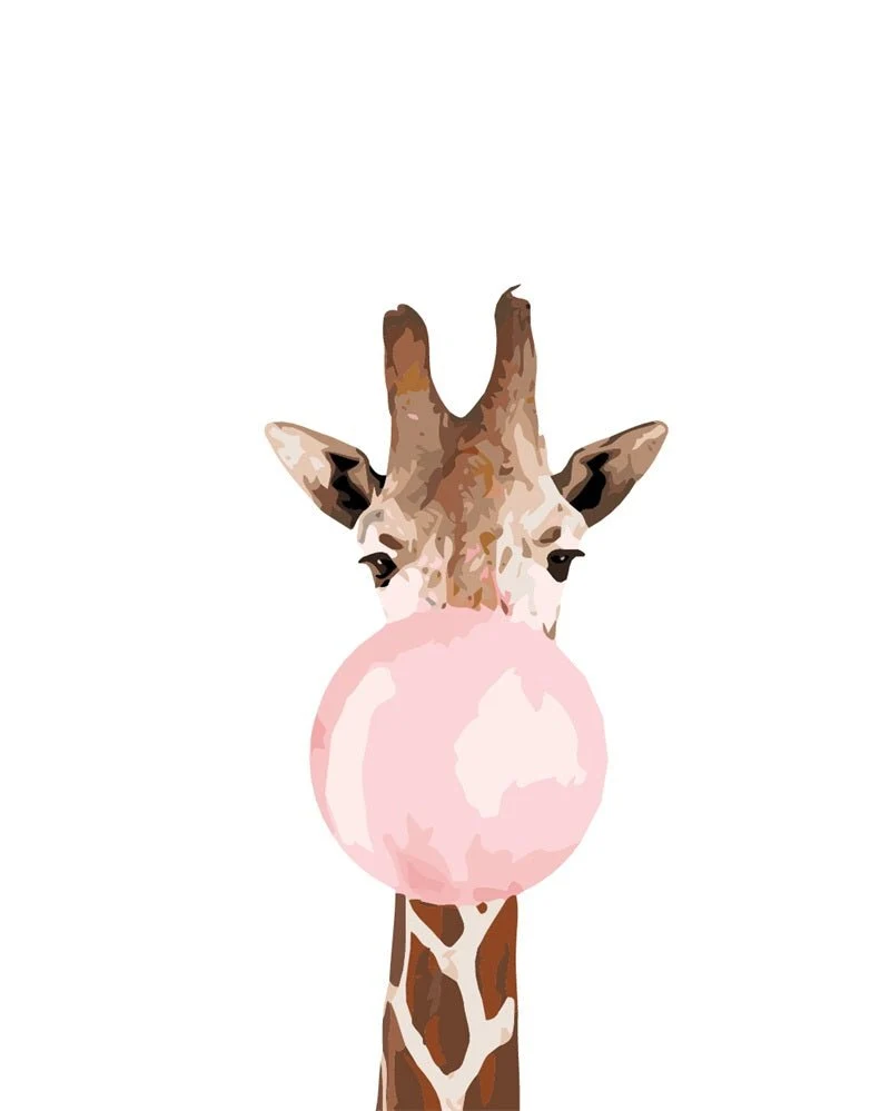 MALEN NACH ZAHLEN | GIRAFFE MIT KAUGUMMI