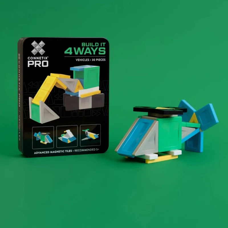 Magnetische Bausteine - PRO Build It 4 Ways Vehicles Pack (30 Teile)
