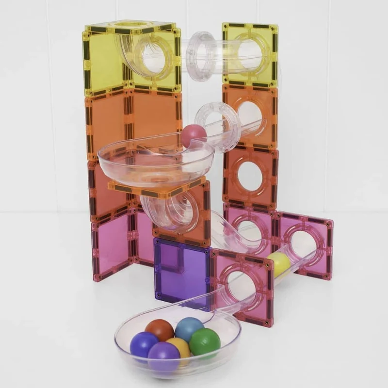 Magnetische Bausteine - Ball Run Bright Pack (114 Teile)