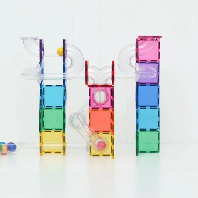 Magnetische Bausteine - Ball Run Bright Pack (114 Teile)