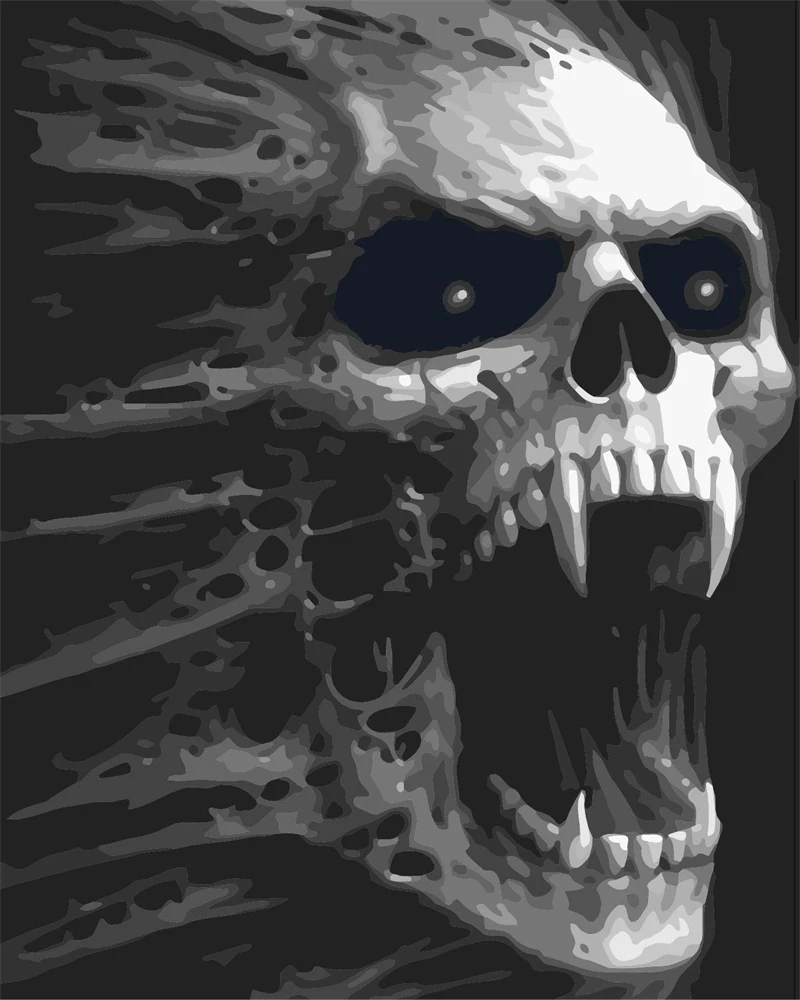 MALEN NACH ZAHLEN | TOTENKOPF GRUSELIG