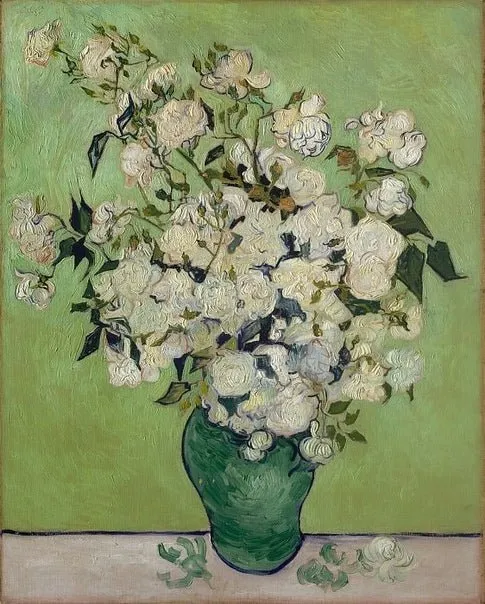MALEN NACH ZAHLEN | VAN GOGH VASE MIT ROSEN