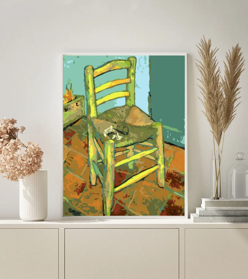 MALEN NACH ZAHLEN | VAN GOGH STUHL MIT PFEIFE
