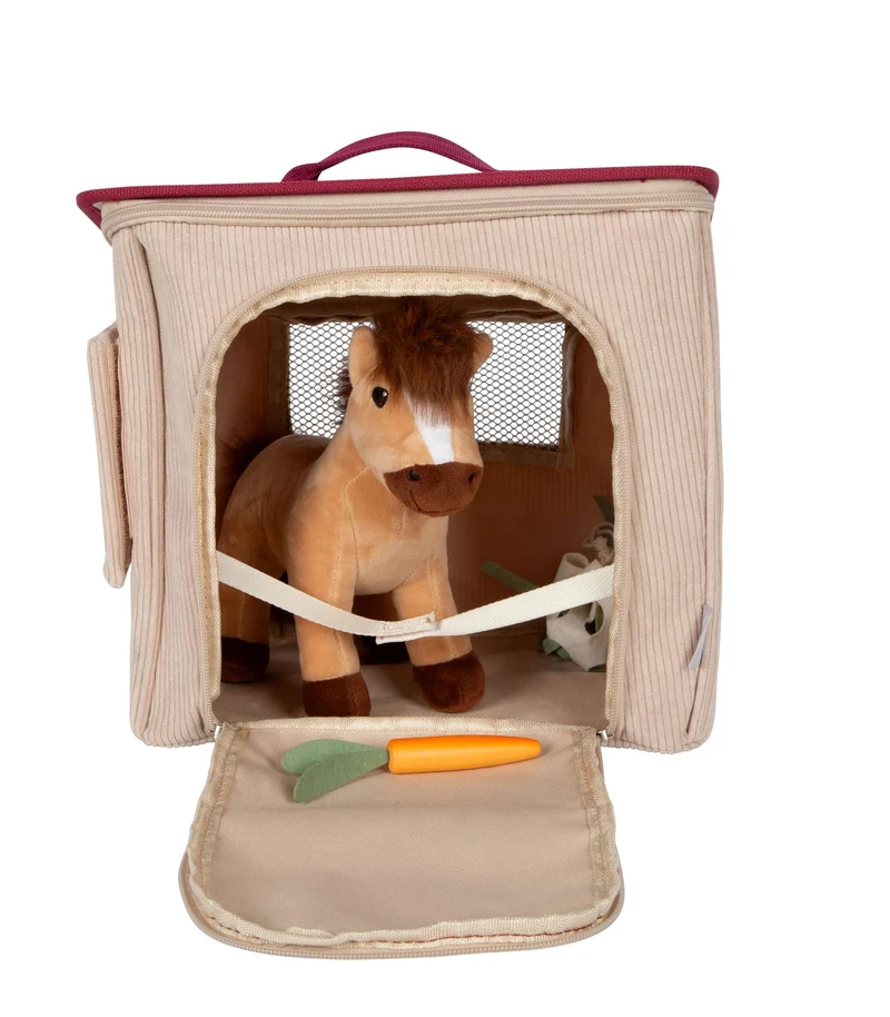 Spielset Pferd mit Stall und Zubehör in der Tasche