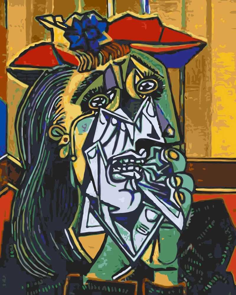 MALEN NACH ZAHLEN | PICASSO WEINENDE FRAU