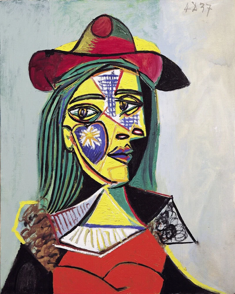 MALEN NACH ZAHLEN | PICASSO FRAU MIT HUT UND PELZKRAGEN