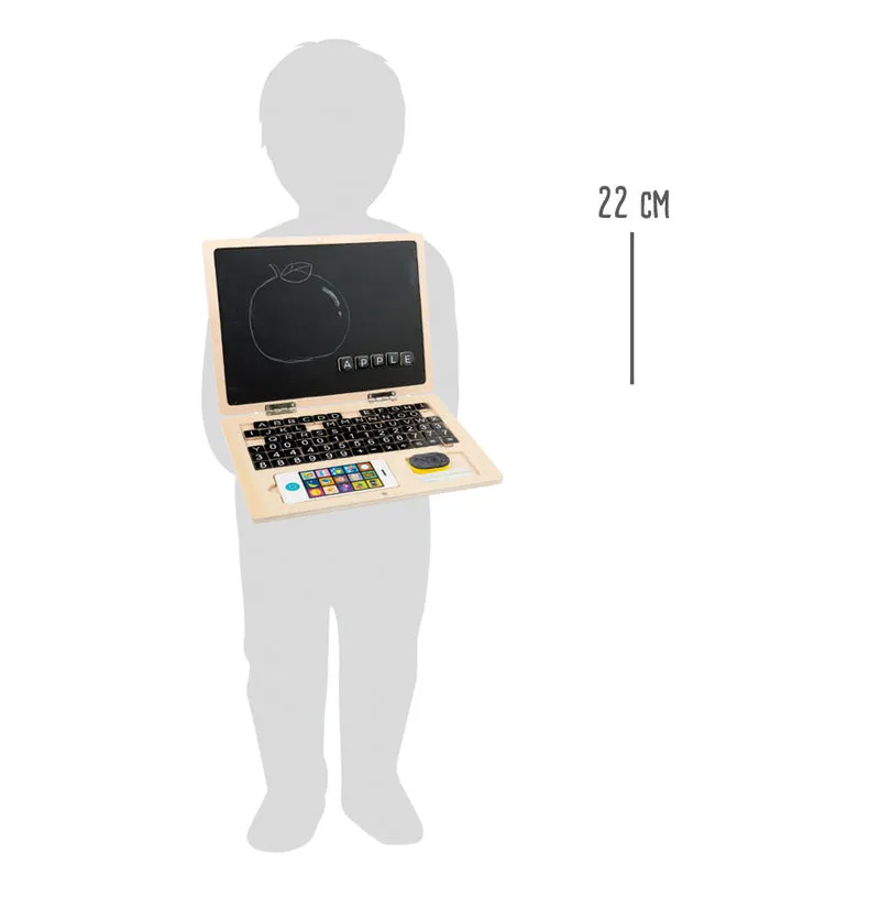 Holz-Laptop mit Magnet-Tafel (78 Magnete)