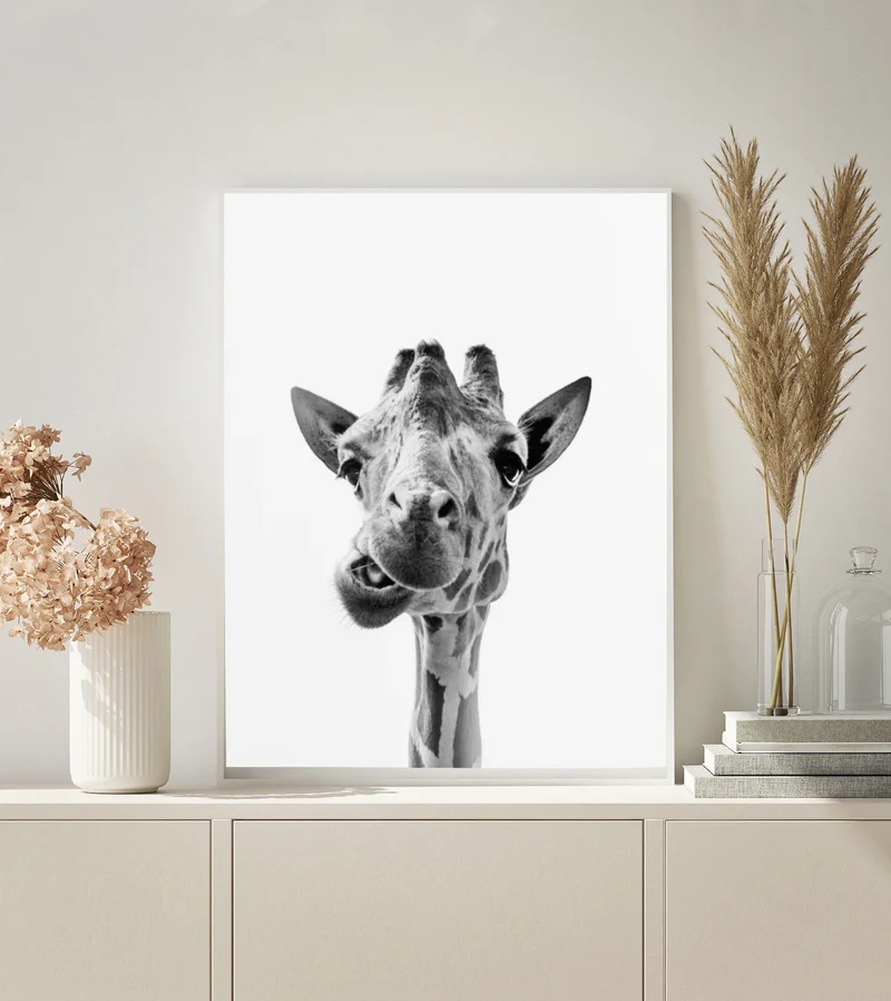 MALEN NACH ZAHLEN | GIRAFFE SCHWARZ WEISS
